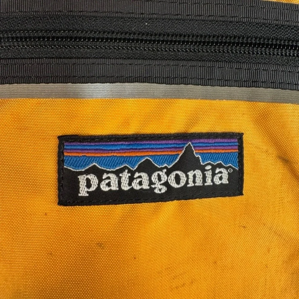 Patagonia Atom Sling Backpack Yellow Black Vintage Made in USA Hiking Bag